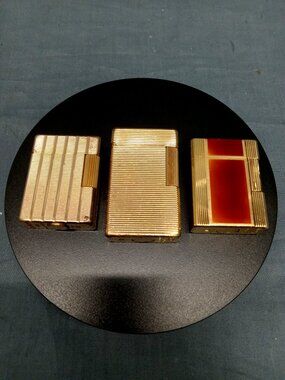 S.T. Dupont Ligne 1 Vintage Gold Plated French Lighters LOT OF 3 GOOD CONDITION!
